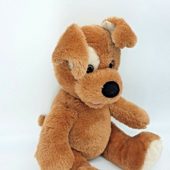 Build-A-Bear Puppy Dog Plush Cleaned Sanitized White Eye Patch Tongue Toy Brown - Picture 4 of 12
